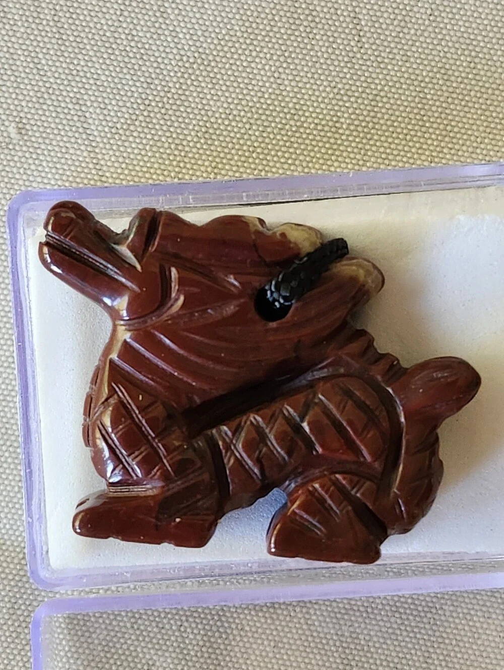 Red Jasper Carved Dragon Pendant